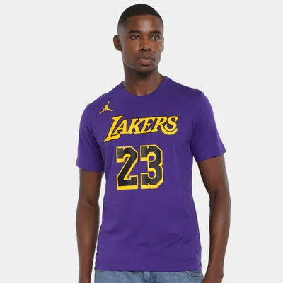 Camisa LA Lakers Statement Edition Jordan Authentic James 23 - Roxa